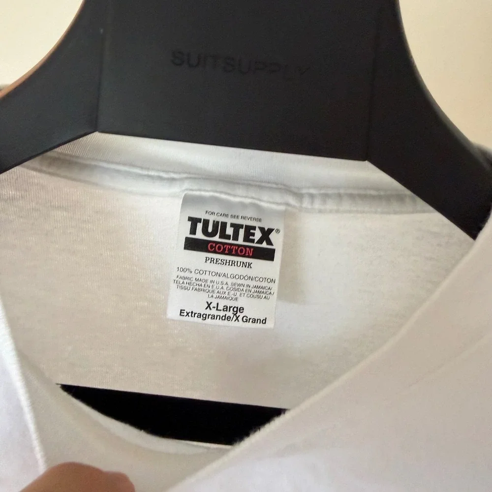 Vintage Tultex Monterey Wine Country Embossed Studded T-Shirt White XL Cotton